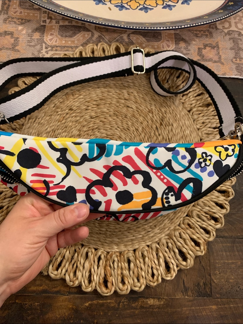 Brighton Love Colorful Graffiti Print Waist Belt Crossbody Bag- Multicolor - Picture 5 of 9
